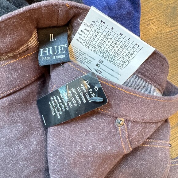 New w Tags 3 HUE Soft & Skinny Leggings Black Purple Brown - Picture 8 of 14